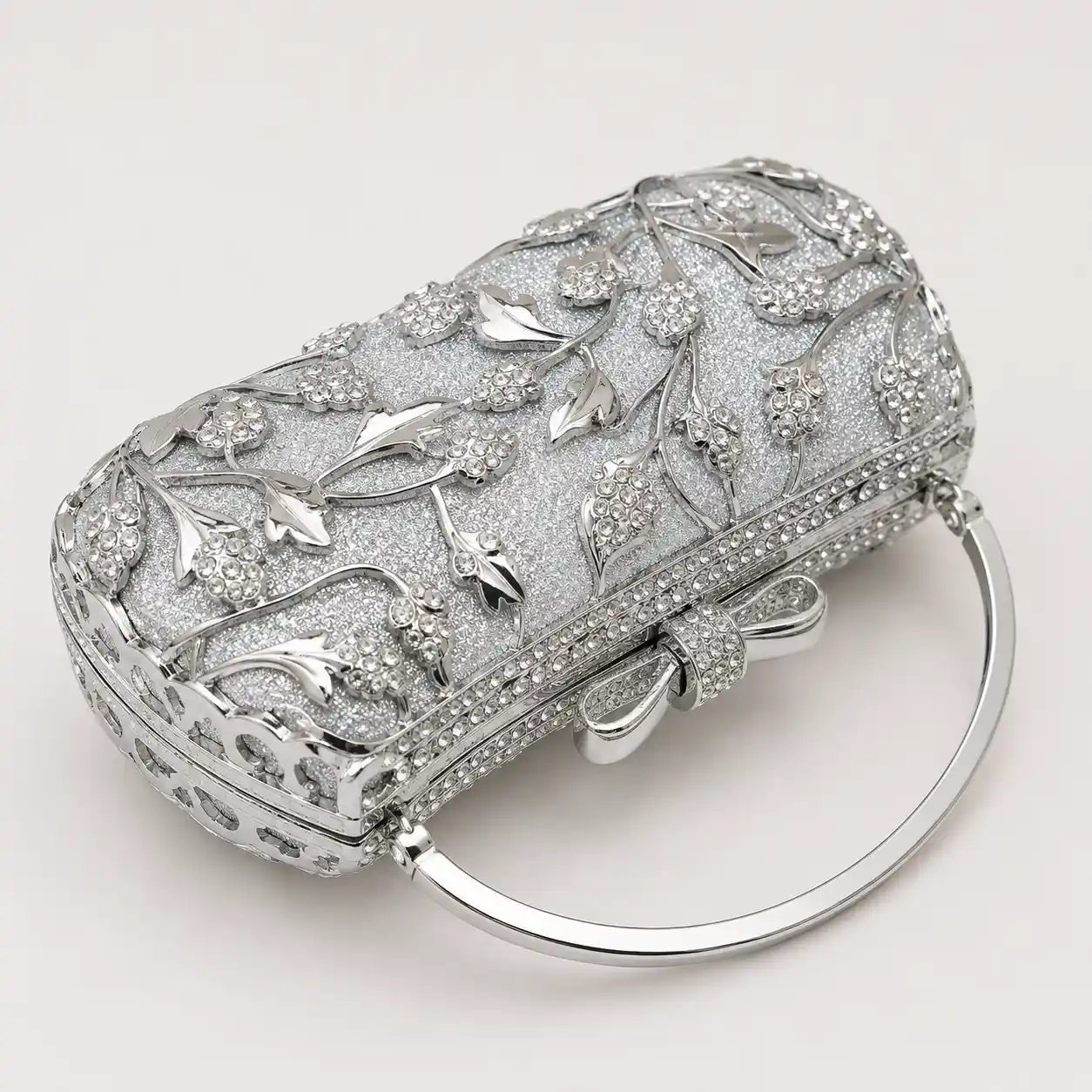 Fully Metal Silver Bridal Hand Clutch | Luxury Wedding Purse 2026 - Image 2