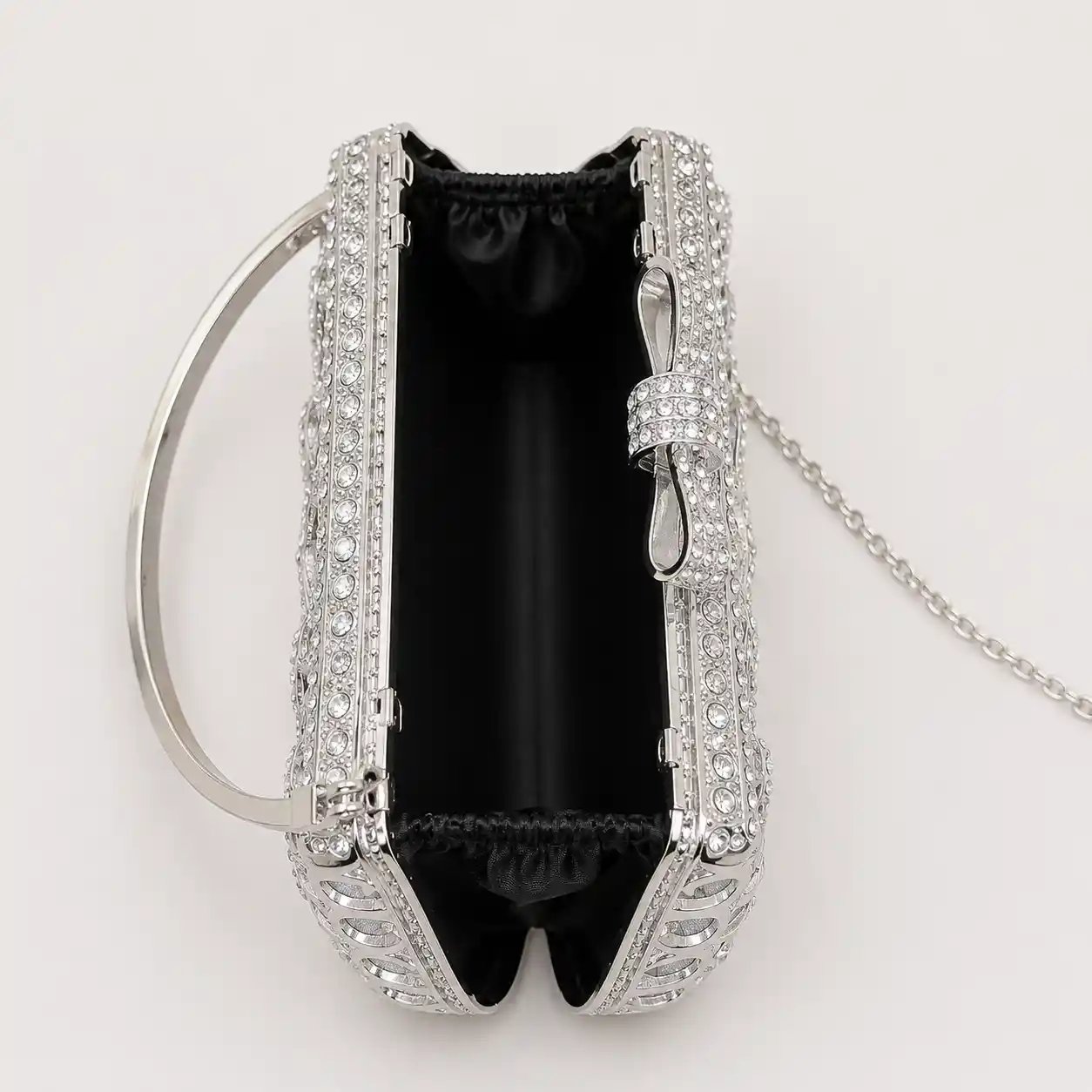 Fully Metal Silver Bridal Hand Clutch | Luxury Wedding Purse 2026 - Image 3