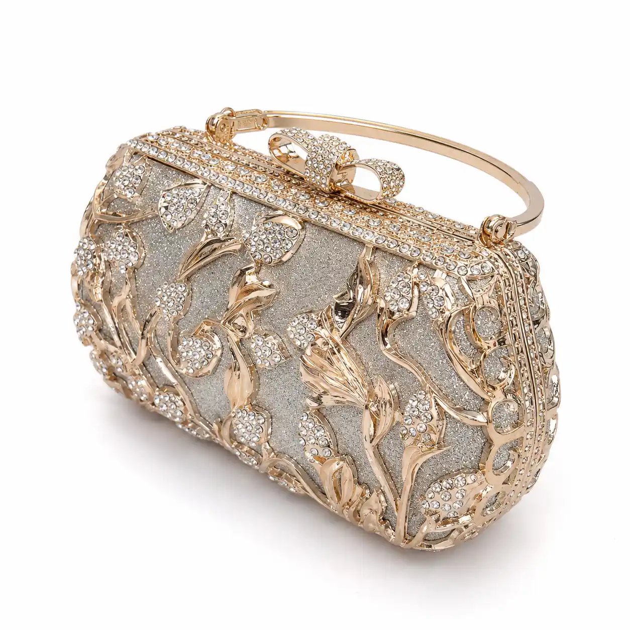 Fully Metal Golden Bridal Hand Clutch | Luxury Wedding Purse 2026 - Image 2
