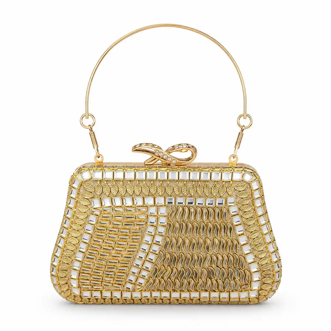 Golden Kundan Clutch – Stunning Bridal Hand Purse 2026