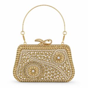 Golden Kundan Clutch – Stunning Bridal Party Wear Purse 2026