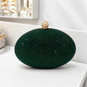 Green Swarovski Crystal Clutch with Chain Strap