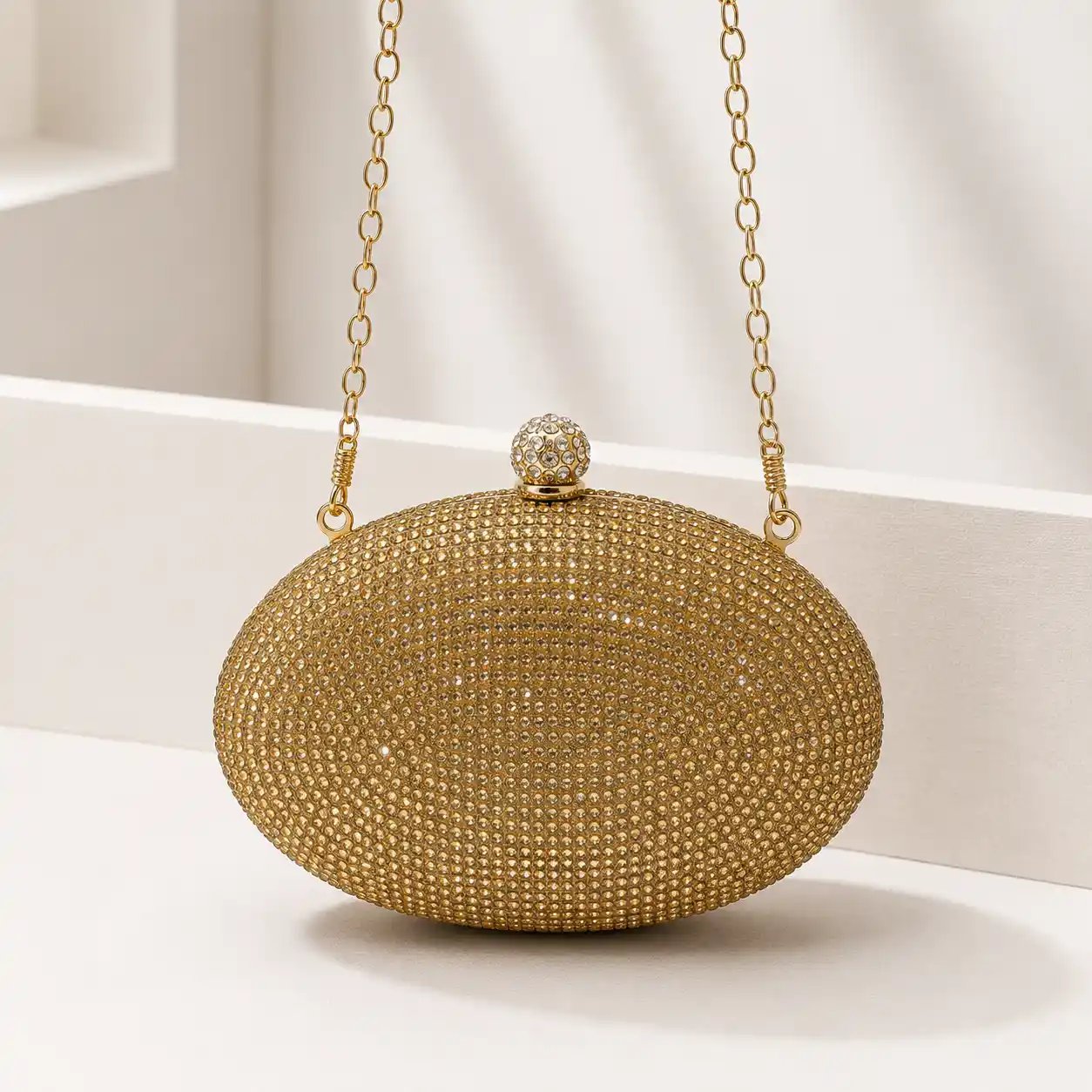 Golden Swarovski Crystal Clutch – Stunning Wedding & Party Purse 2026 - Image 2