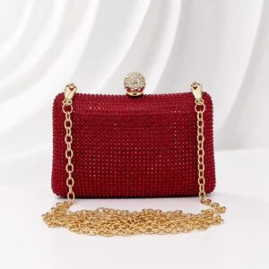 Stunning Mehroon Mini Swarovski Crystal Clutch – Wedding & Party Purse