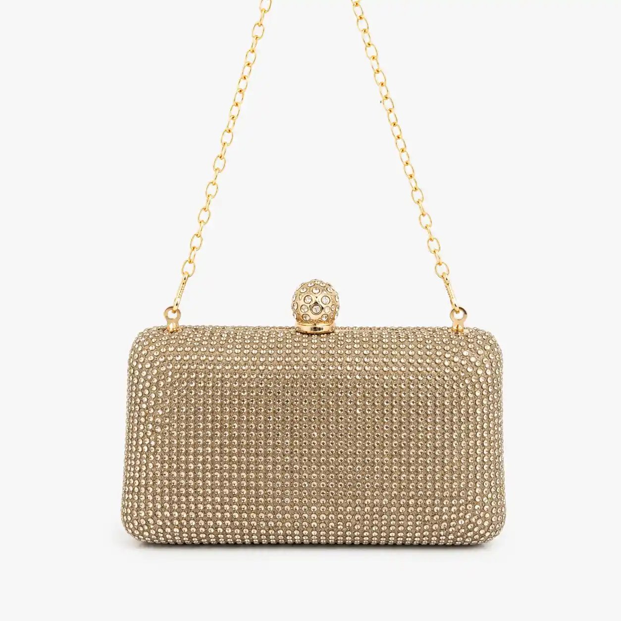 Stunning Golden Mini Swarovski Crystal Clutch – Wedding & Party Purse - Image 2