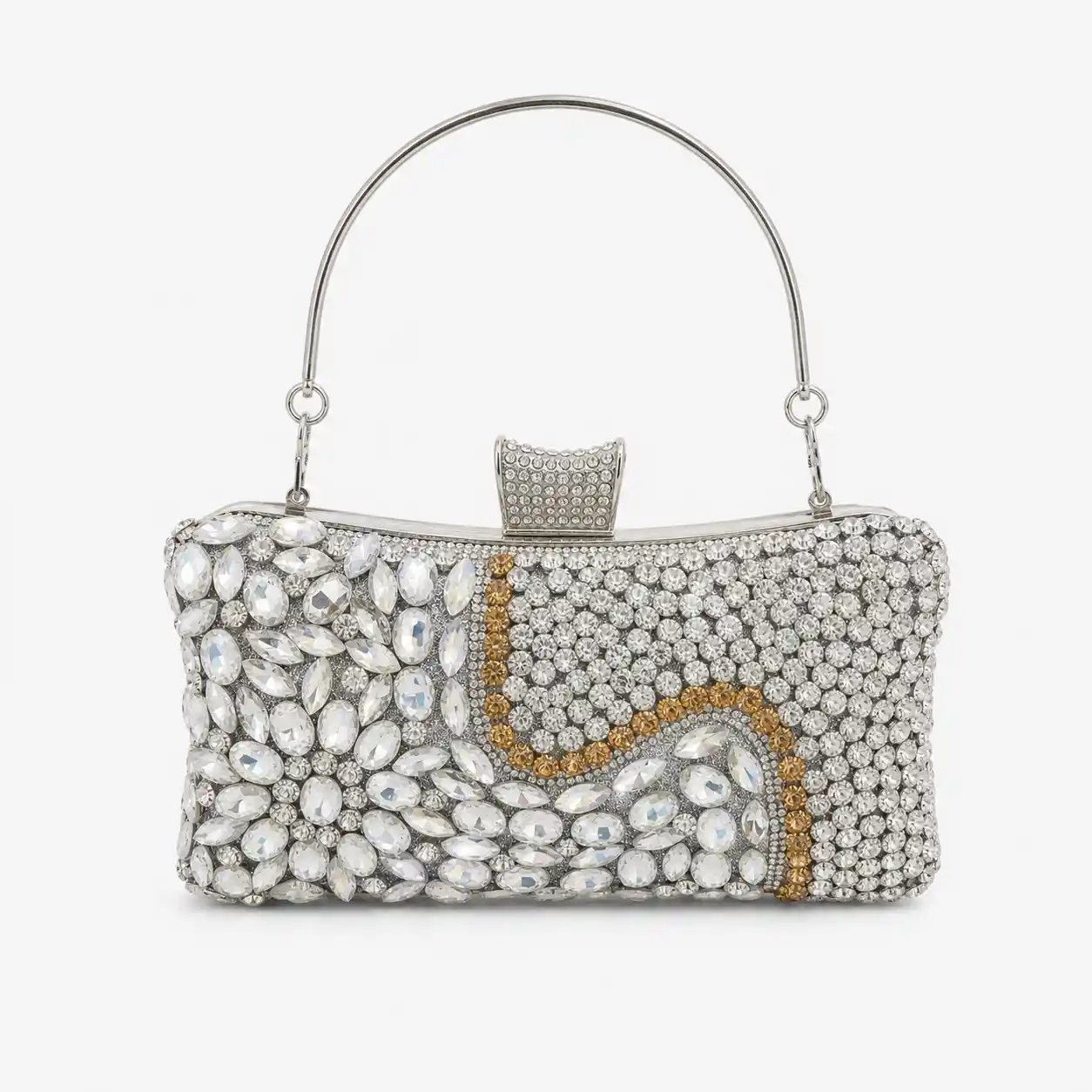 Crystal Embellished Clutch Wedding Party Hand Purse